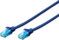 Patch kabel RJ45-RJ45 kat.5e U/UTP AWG 26/7 PVC 0,25 m niebieski