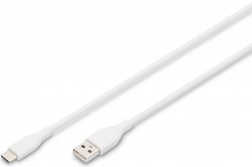 Silikonowy kabel USB-A do USB-C 60 W 0,5 m biały