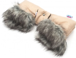 Mufka do wózka 2w1 z futerkiem latte New Baby