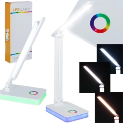 Składana biurkowa lampa LED z dotykowym sterowaniem i podświetleniem RGB, USB