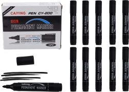 Zestaw wodoodpornych markerów permanentnych, czarny, 10 szt.