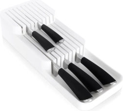 Biały organizer na noże do szuflady 39 × 14,5 × 7,5 cm VILDE