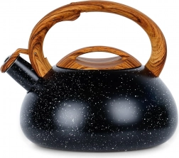 Czajnik ze stali nierdzewnej z gwizdkiem 3 l – czarny z efektem kamienia