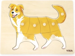 Drewniana montessoriańska układanka pies VIGA