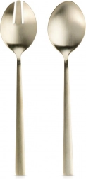 Złote nierdzewne łyżki do sałatek 25 cm, zestaw 2 szt.