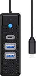 Orico hub USB‑C 2× USB 3.0 i USB‑C, 5 Gb/s, 0,15 m, czarny