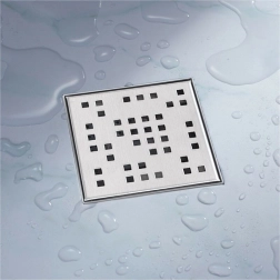 Kwadratowy odpływ prysznicowy ze stali nierdzewnej 12 × 12 cm