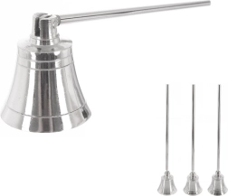 Srebrna metalowa gasidełko do świec 24 cm