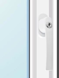 Klamka okienna z zamkiem na klucz – biała