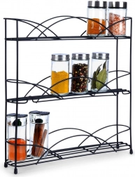 Metalowy trzypoziomowy stojak na przyprawy 33,5 × 6,5 × 33,5 cm