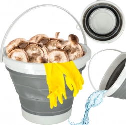 Składane silikonowe wiadro 10 L szare