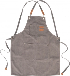 Kuchenne fartuch z krzyżowanym wiązaniem i kieszeniami