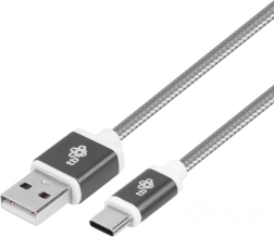 Pleciony kabel USB–USB‑C 1,5 m, szary