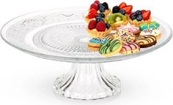 Szklany patera/taca na ciasto na nodze 25 cm
