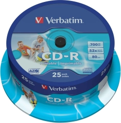 CD-R Verbatim 52x 700MB 25 szt. Zadrukowywalne