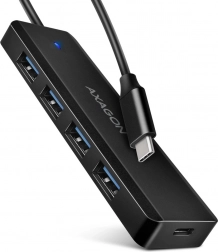 Podróżny hub USB 4× USB-A 5 Gb/s z USB-C i dodatkowym zasilaniem