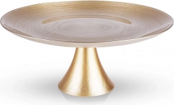 Szklany złoty stojak na tort na nodze 28 cm