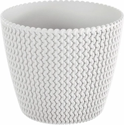 Biały plastikowy doniczkę SPLOFY 29,5 cm