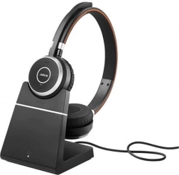 Jabra Evolve 65 Stereo z podstawową stacją ładującą i adapterem USB