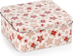 Metalowa świąteczna puszka na ciastka 15 × 15 × 6,5 cm