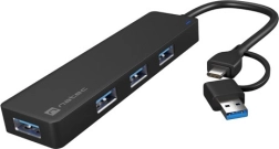 Hub USB NATEC Mayfly 4× USB 3.0 z adapterem USB‑C/USB‑A, czarny