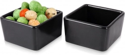 Porcelanowe miseczki na przekąski, czarne, 100 ml, 2 szt.