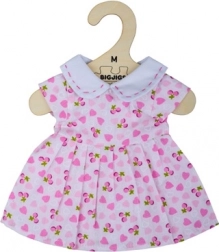 Bigjigs Toys różowe sukienki z serduszkami dla lalki 34 cm