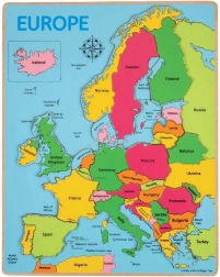 Bigjigs Toys drewniane puzzle mapa Europy, 25 elementów