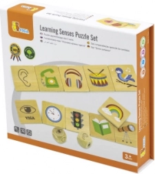 VIGA edukacyjna gra drewniane puzzle do nauki zmysłów