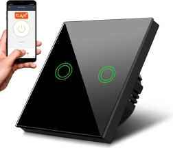 Dotykowy przełącznik światła podwójny Wi‑Fi SMART MCE714B czarny