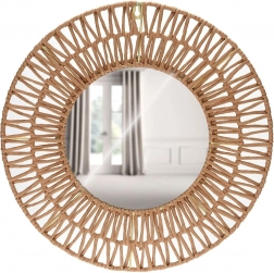 Okrągłe lustro ścienne z papierową ramą 45 cm