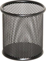 Czarny stojak na długopisy biurowe