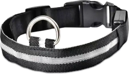 LED świecąca obroża dla psów i kotów 32-37 cm czarna