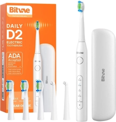 Soniczna szczoteczka do zębów z zestawem końcówek i etui podróżnym