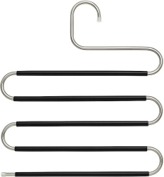 Antypoślizgowy wieszak na spodnie w kształcie S, 5 poziomów