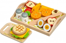 Lucy & Leo drewniany zestaw śniadaniowy z magnesami na tacy