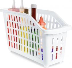 Wąski biały mobilny kosz do przechowywania 13 l