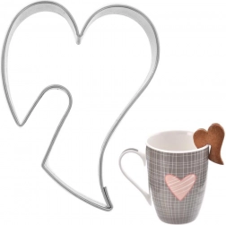 Nierdziana wykrawaczka do ciastek serce 5,5 cm z wycięciem na kubek