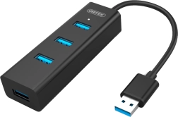 Hub 4x USB 3.0 z obsługą BC1.2, czarny