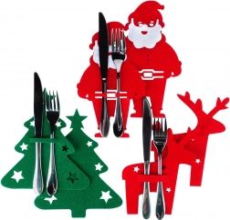 Świąteczne filcowe etui na sztućce, zestaw 6 szt.