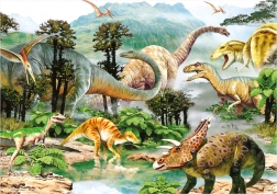 Dino Puzzle – życie dinozaurów 100 XL elementów