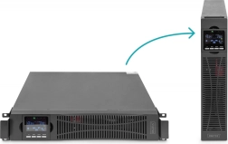 UPS online do szafy rack 19" z LCD, 1000 VA / 1000 W, 8x C13, USB, RS232, RJ45