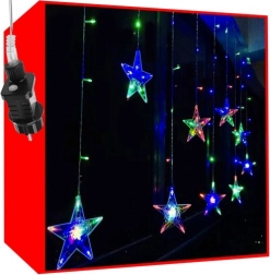 Kurtyna świetlna z gwiazdkami 108 LED wielokolorowa