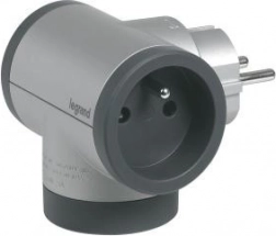 Rozdzielacz 2x2P+Z z USB A+C - aluminium/grafit