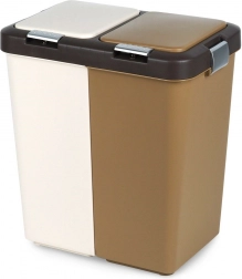 Plastowy kosz do segregacji odpadów 2×20 l