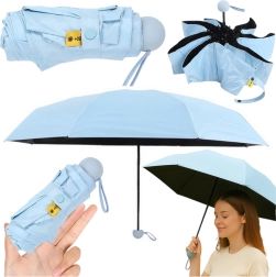 Kompaktowy składany parasol z ochroną UV UPF 50+ 90 cm – niebieski, z etui