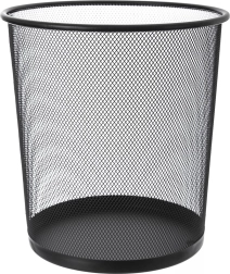 Metalowy kosz biurowy na śmieci czarny 6 l