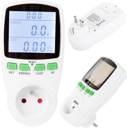 Watomierz gniazdkowy z podświetlanym wyświetlaczem do pomiaru zużycia energii