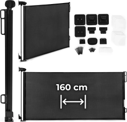 Wysuwana bramka/zapora bezpieczeństwa na schody i drzwi 160 cm czarna ECOTOYS