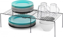 Rozsuwana metalowa półka kuchenna 34,5–48 cm, czarna